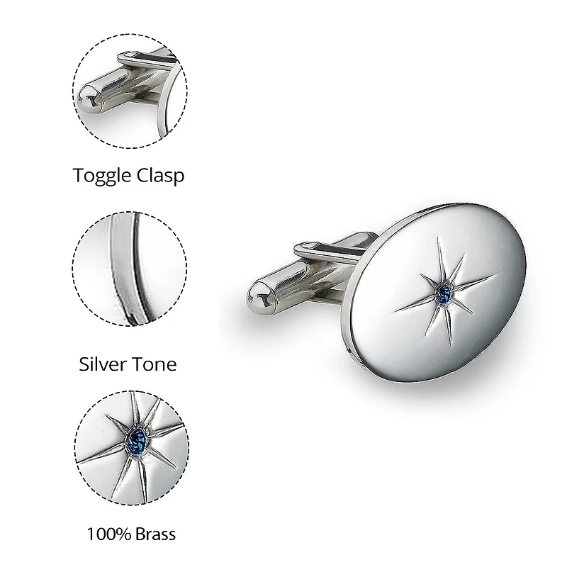 Oval Starcut Blue Stone Cufflinks