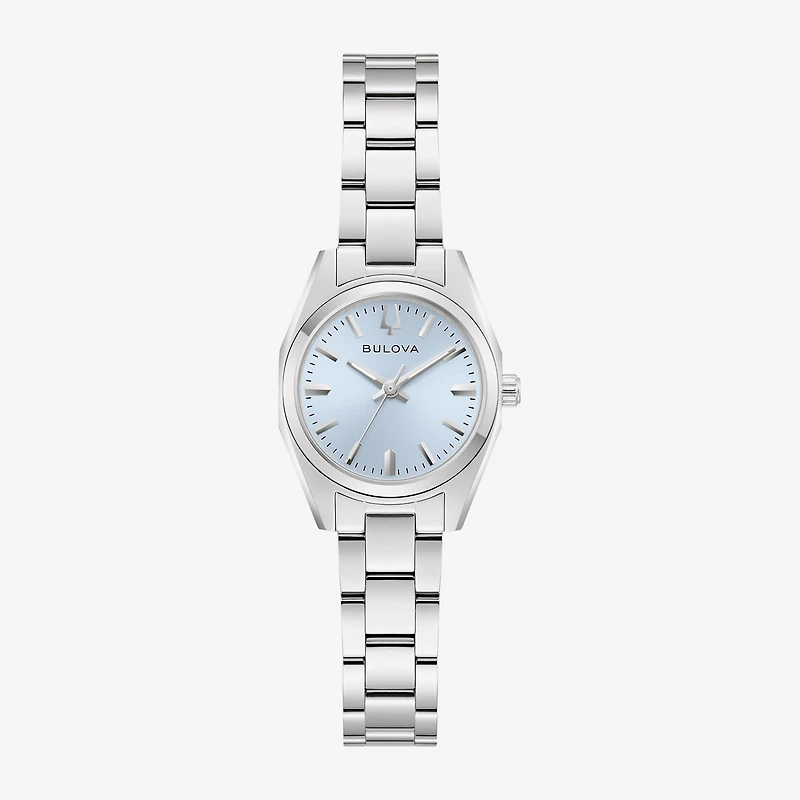 Bulova Surveyor Womens Silver Tone Stainless Steel Bracelet Watch 96l345
