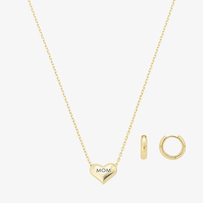 Footnotes Mom Womens 14K Gold Over Brass Heart 2-pc. Jewelry Set