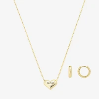Footnotes Mom Womens 14K Gold Over Brass Heart 2-pc. Jewelry Set