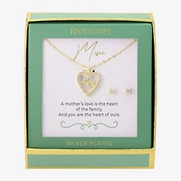 Footnotes Mom Womens Cubic Zirconia 14K Gold Over Brass Heart 2-pc. Jewelry Set