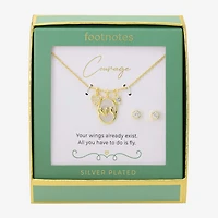 Footnotes Inspire Bird Womens Cubic Zirconia 14K Gold Over Brass Circle 2-pc. Jewelry Set