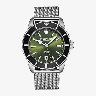 Stuhrling Mens Silver Tone Stainless Steel Bracelet Watch