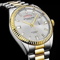 Stuhrling Mens Two Tone Stainless Steel Bracelet Watch
