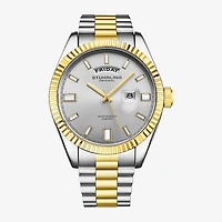 Stuhrling Mens Two Tone Stainless Steel Bracelet Watch