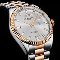 Stuhrling Mens Two Tone Stainless Steel Bracelet Watch 4070.6