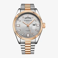 Stuhrling Mens Two Tone Stainless Steel Bracelet Watch 4070.6