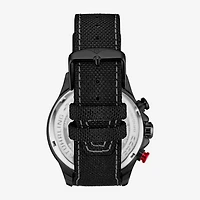 Stuhrling Mens Black Leather Strap Watch 4029.5