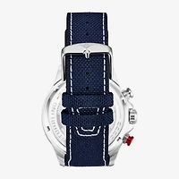 Stuhrling Mens Blue Leather Strap Watch 4029.2