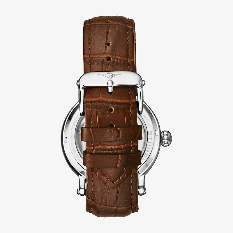 Stuhrling Mens Automatic Leather Strap Watch