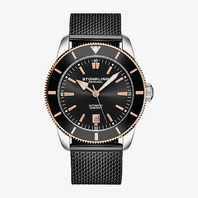 Stuhrling Mens Silver Tone Stainless Steel Bracelet Watch