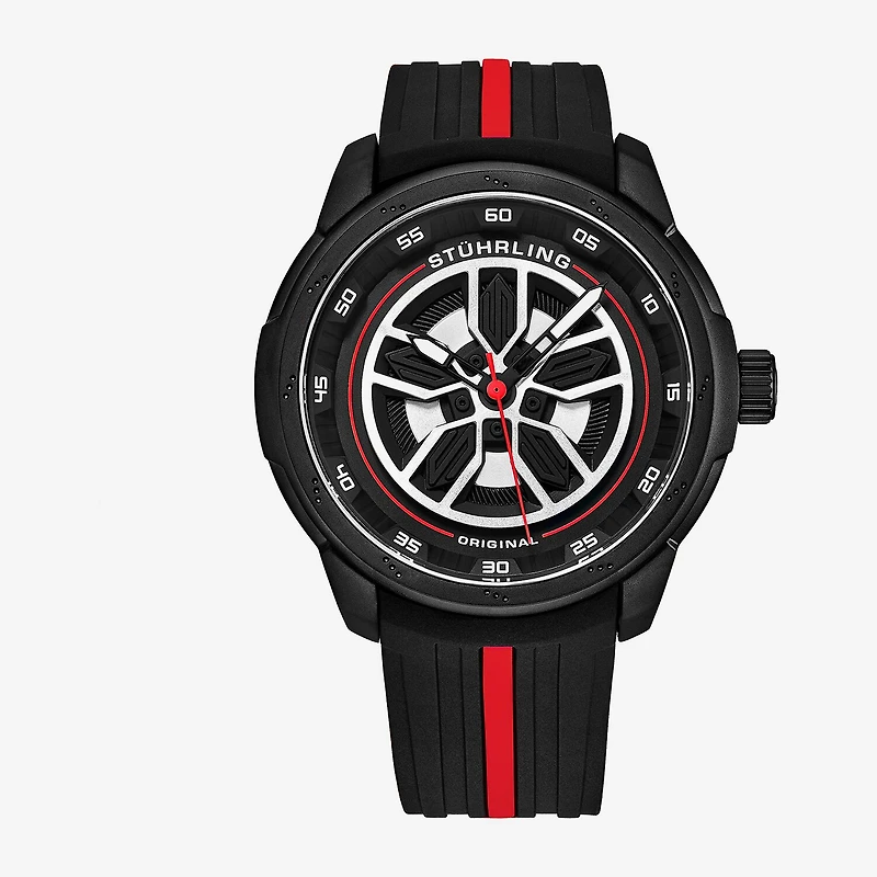 Stuhrling Mens Black Strap Watch