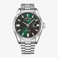 Stuhrling Mens Silver Tone Stainless Steel Bracelet Watch
