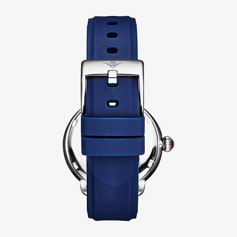 Stuhrling Womens Blue Leather Strap Watch 4068.2