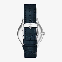 Stuhrling Womens Blue Leather Strap Watch 3985.2