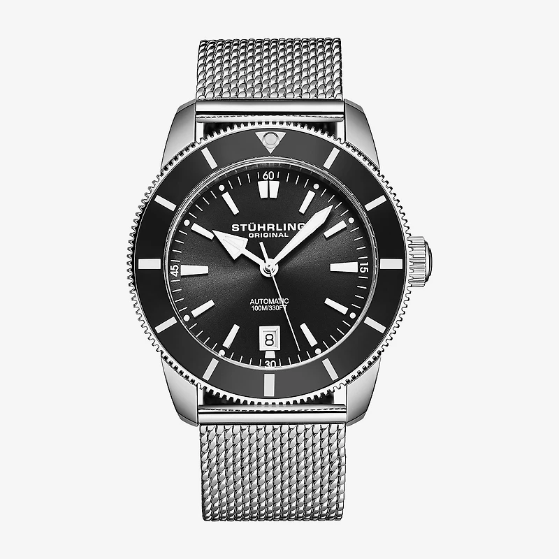 Stuhrling Mens Silver Tone Stainless Steel Bracelet Watch 4079.1