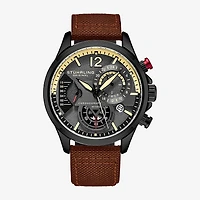 Stuhrling Mens Brown Leather Strap Watch 4029.4