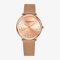 Stuhrling Womens Rose Goldtone Stainless Steel Strap Watch