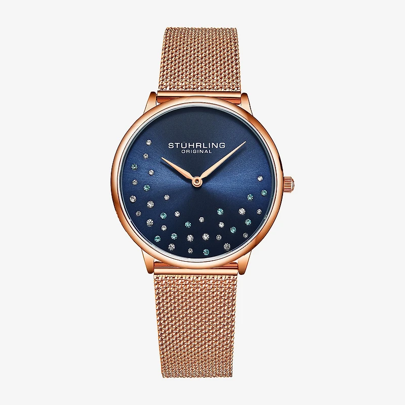 Stuhrling Womens Rose Goldtone Stainless Steel Strap Watch 3928.4