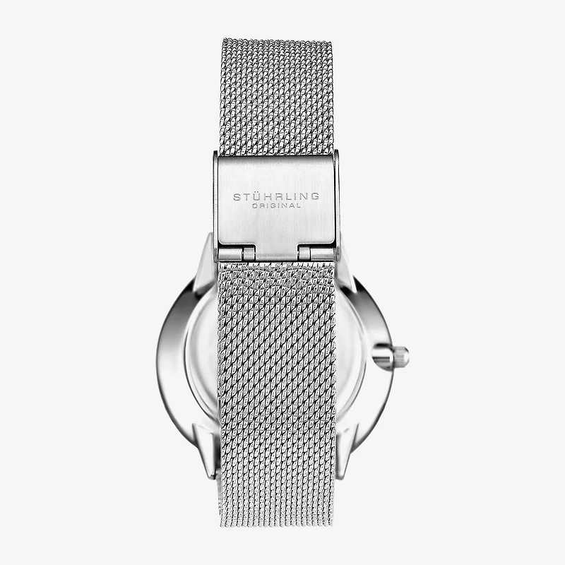 Stuhrling Womens Silver Tone Stainless Steel Strap Watch 3928.3