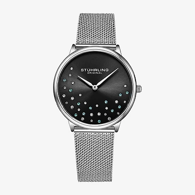 Stuhrling Womens Silver Tone Stainless Steel Strap Watch 3928.3
