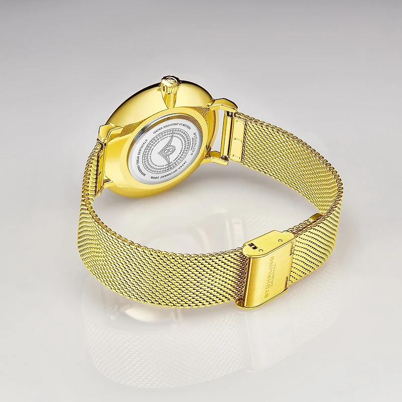 Stuhrling Womens Gold Tone Stainless Steel Strap Watch 793a.04