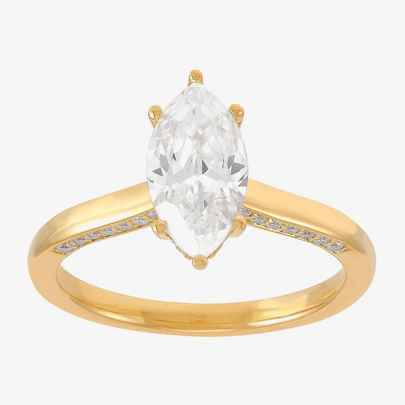 (H-I / Si2) Womens 1 3/4 CT. T.W. Lab Grown White Diamond 10K Gold Marquise Engagement Ring