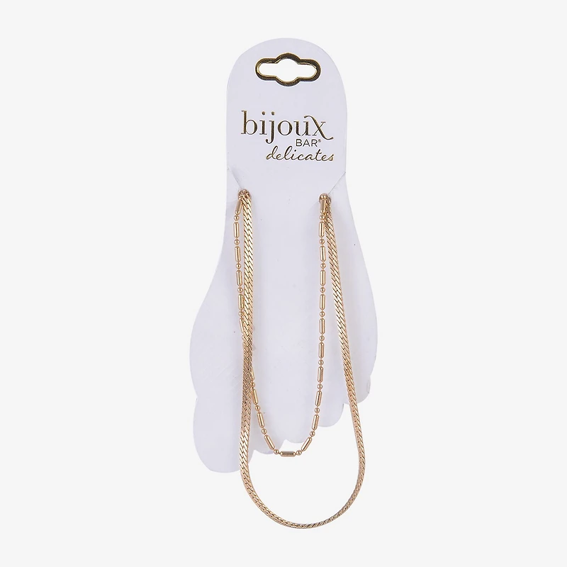 Bijoux Bar Delicates Womens 9 Inch Herringbone Ankle Bracelet