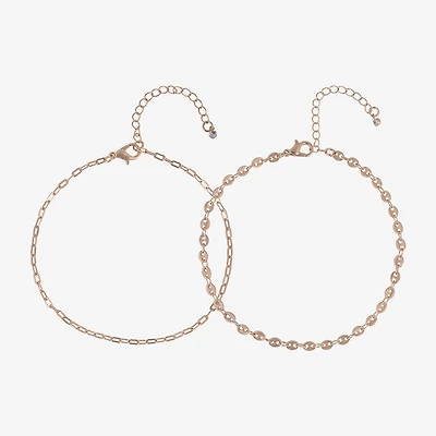 Bijoux Bar Delicates Womens 9 Inch Cable Ankle Bracelet