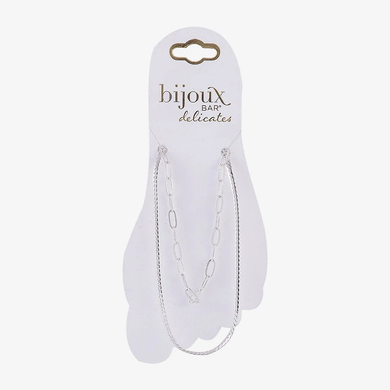 Bijoux Bar Delicates Womens 9 Inch Herringbone Ankle Bracelet