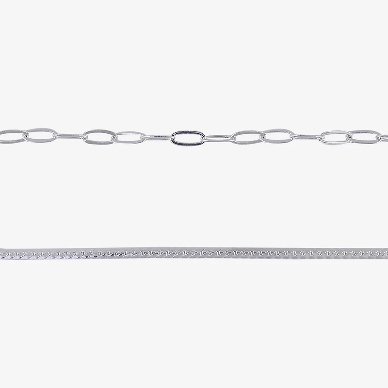 Bijoux Bar Delicates Womens 9 Inch Herringbone Ankle Bracelet