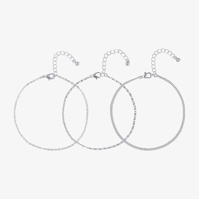 Bijoux Bar Delicates Womens 9 Inch Curb Ankle Bracelet
