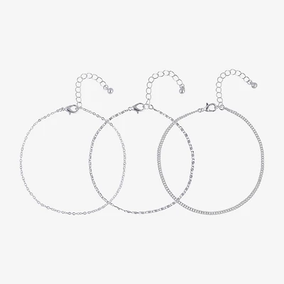 Bijoux Bar Womens 9 Inch Curb Ankle Bracelet