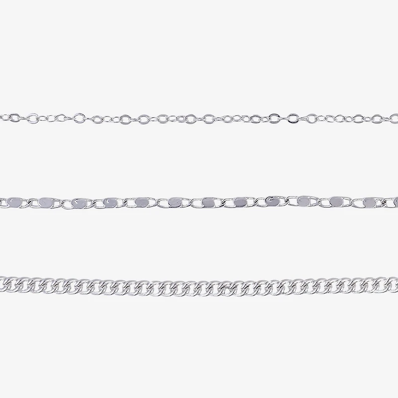 Bijoux Bar Delicates Womens 9 Inch Curb Ankle Bracelet
