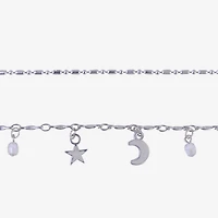 Bijoux Bar Delicates Womens 9 Inch Link Moon Ankle Bracelet