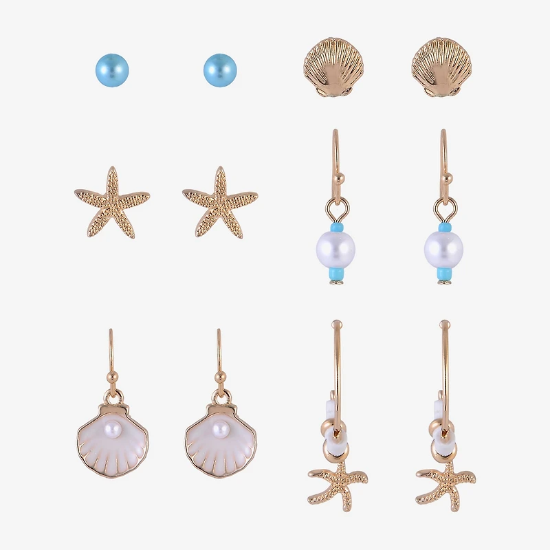 Arizona Unisex 6 Pair Earring Set