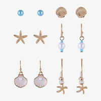 Arizona Unisex 6 Pair Earring Set