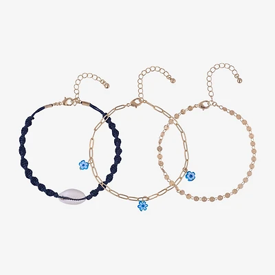 Arizona Unisex 9 Inch Cable Flower Ankle Bracelet