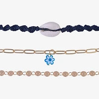 Arizona Unisex 9 Inch Cable Flower Ankle Bracelet