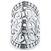Sparkle Allure Womens Pure Silver Over Brass Oblong Cocktail Ring