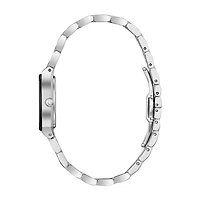 Bulova Quadra Womens Silver Tone Stainless Steel Bracelet Watch 96p202