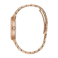 Caravelle Designed By Bulova Womens Rose Goldtone Stainless Steel Bracelet Watch 44l252