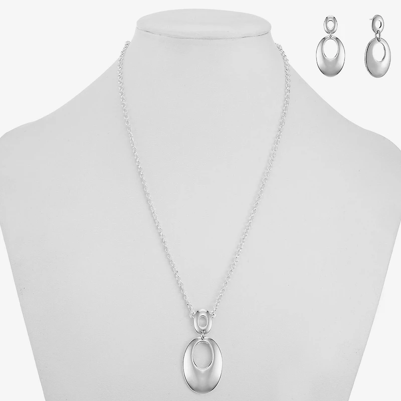 Liz Claiborne Pendant Necklace And Drop Earring Womens Oval 2-pc. Jewelry Set