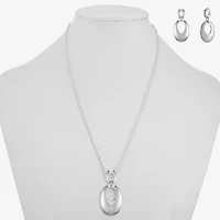 Liz Claiborne Pendant Necklace And Drop Earring Womens Oval 2-pc. Jewelry Set