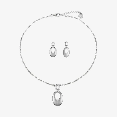 Liz Claiborne Pendant Necklace And Drop Earring Womens Oval 2-pc. Jewelry Set