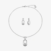 Liz Claiborne Pendant Necklace And Drop Earring Womens Oval 2-pc. Jewelry Set