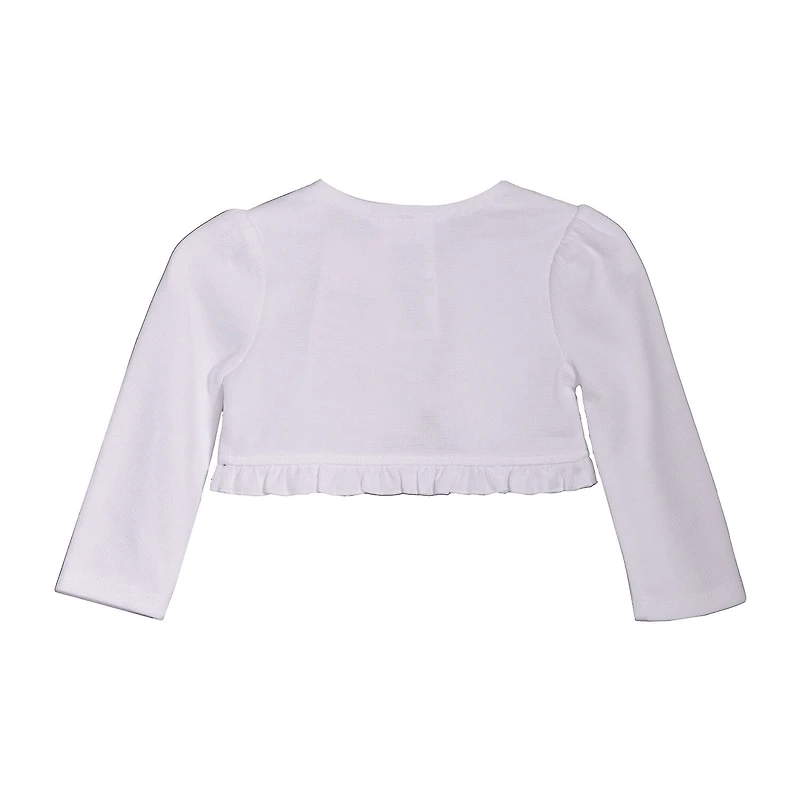 Bonnie Jean Baby Girls Crew Neck Long Sleeve Button Cardigan