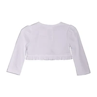 Bonnie Jean Baby Girls Crew Neck Long Sleeve Button Cardigan