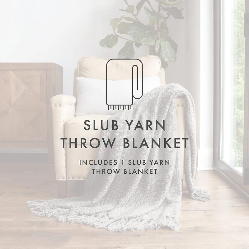 Casual Comfort Slub Yarn Washable Midweight Throw