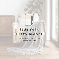 Casual Comfort Slub Yarn Washable Midweight Throw